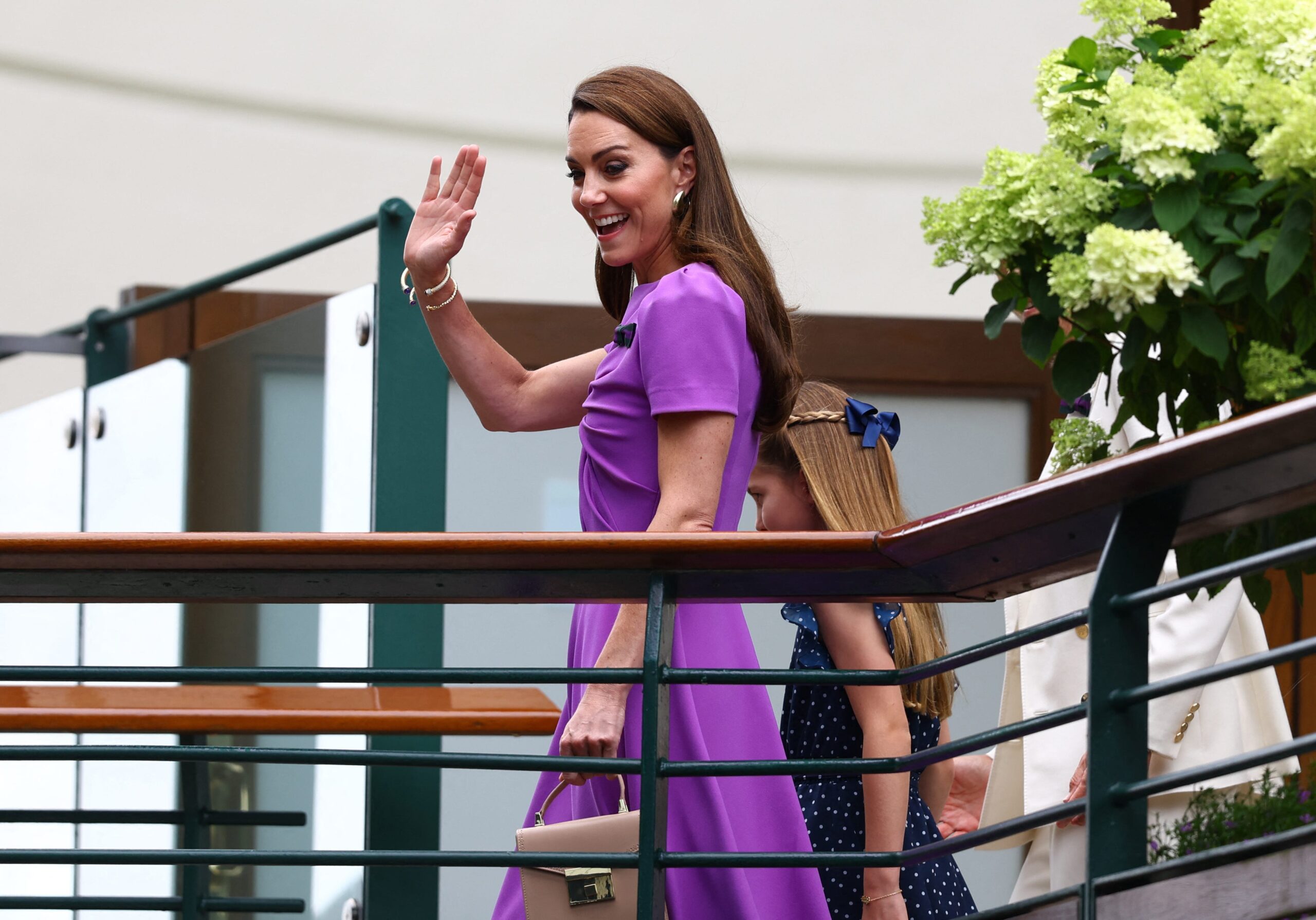 Kate was seen arriving at the All England Lawn Tennis Club with her daughter Princess Charlotte.