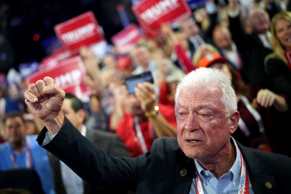 Florida delegate Rick Roth gets emotional at the RNC.