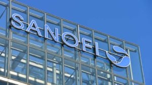 Sanofi (SNY) logo on the side of company branch in Germany