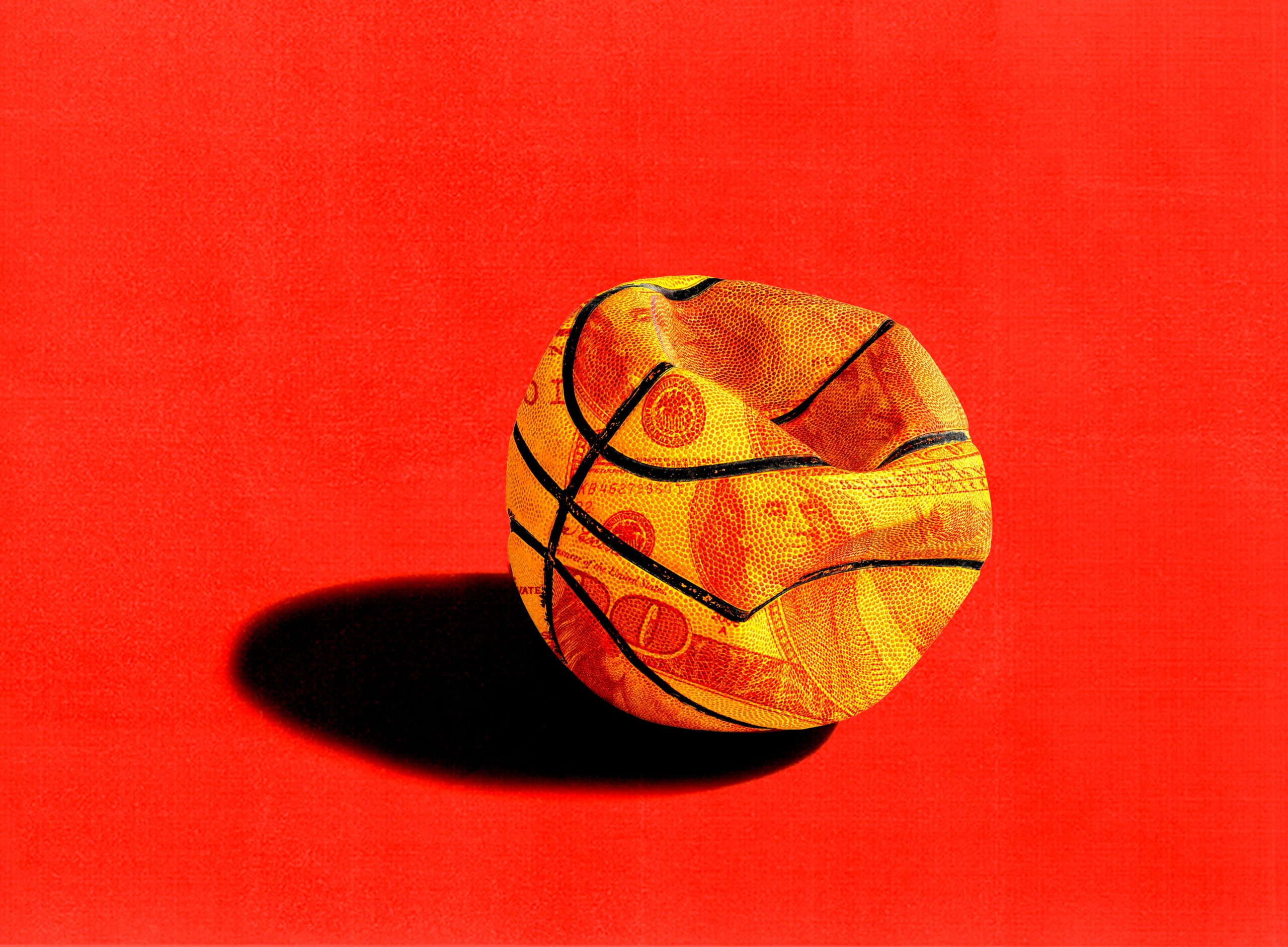 Photo collage of a basketball.